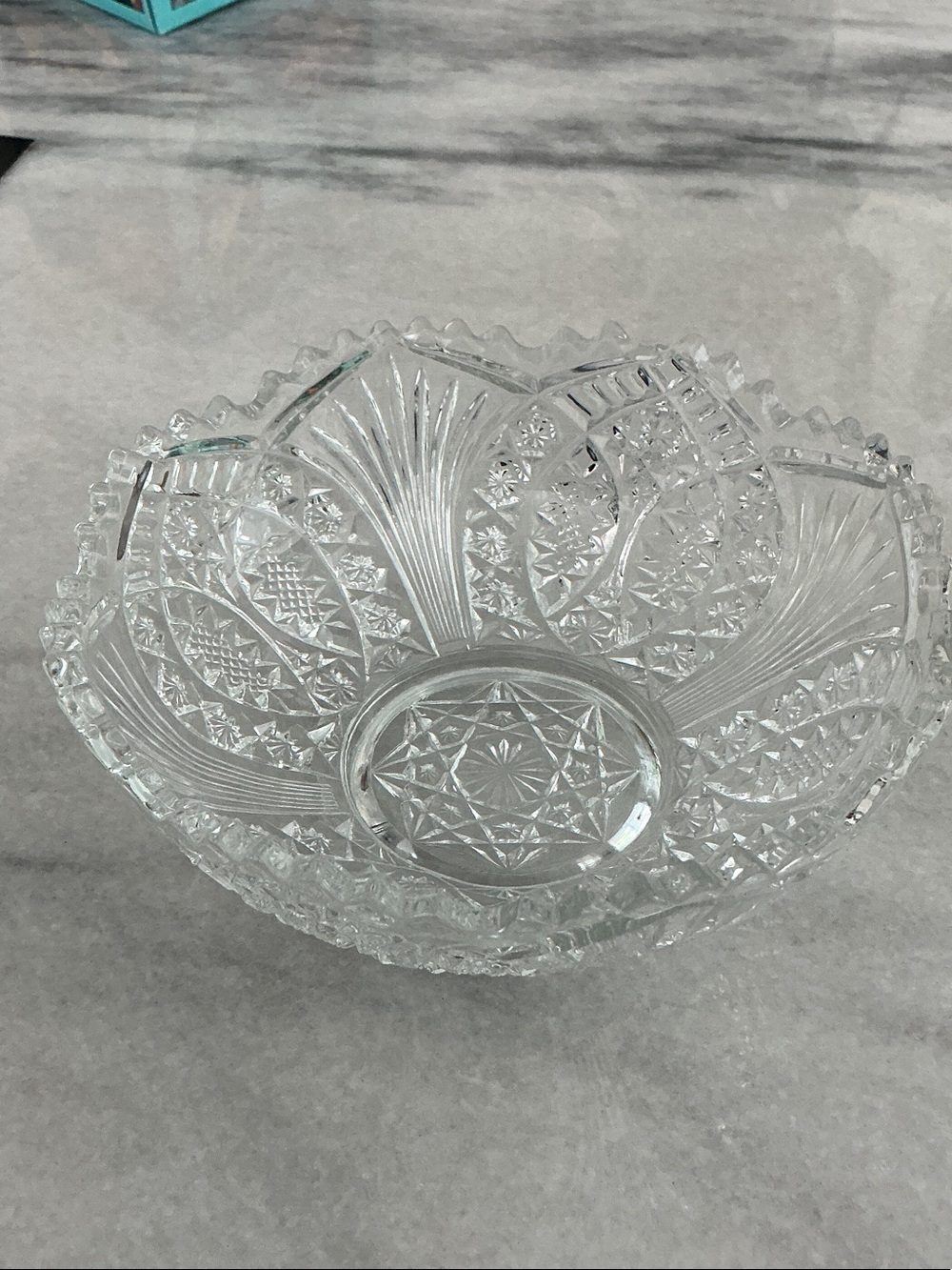 Crystal Cut Glass Decorative Bowl - Clear